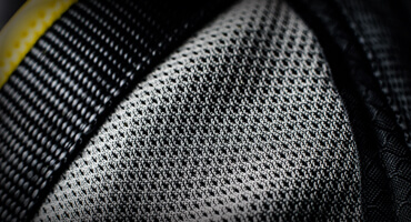 Close-up view of suit material