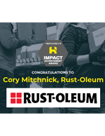 Rust-Oleum safety award — recognized for zero back injuries over two years and 280,000 injury-free work hours with Apex 2